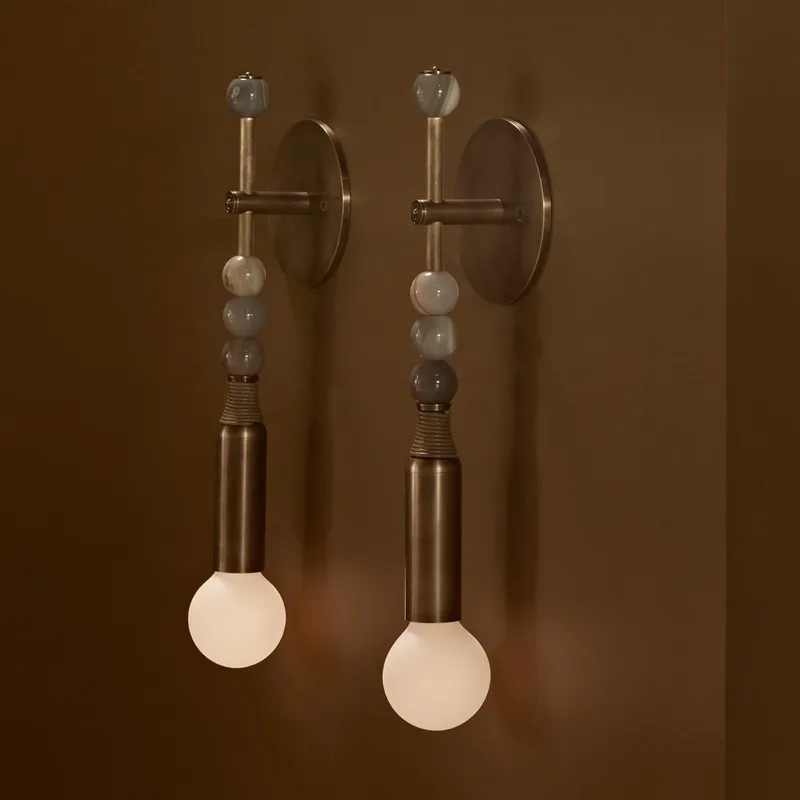 Interior Designer - Nordische Vintage Wandleuchte aus massivem Messing