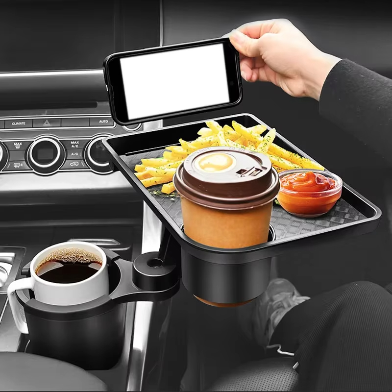 Interior Design Degree - Auto-Getränkehalter-Erweiterung Multifunktionaler Getränkehalter mit Esstisch 360-Grad